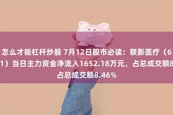 怎么才能杠杆炒股 7月12日股市必读：联影医疗（688271）当日主力资金净流入1652.18万元，占总成交额8.46%