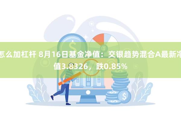 怎么加杠杆 8月16日基金净值：交银趋势混合A最新净值3.8326，跌0.85%