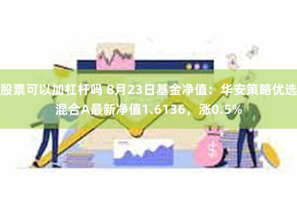 股票可以加杠杆吗 8月23日基金净值：华安策略优选混合A最新净值1.6136，涨0.5%