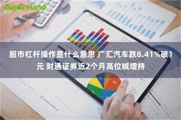 股市杠杆操作是什么意思 广汇汽车跌8.41%破1元 财通证券近2个月高位喊增持