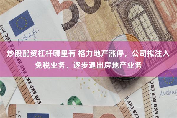 炒股配资杠杆哪里有 格力地产涨停，公司拟注入免税业务、逐步退出房地产业务